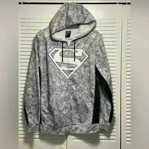 Superman Hoodie Sweater Gray and Black Size M